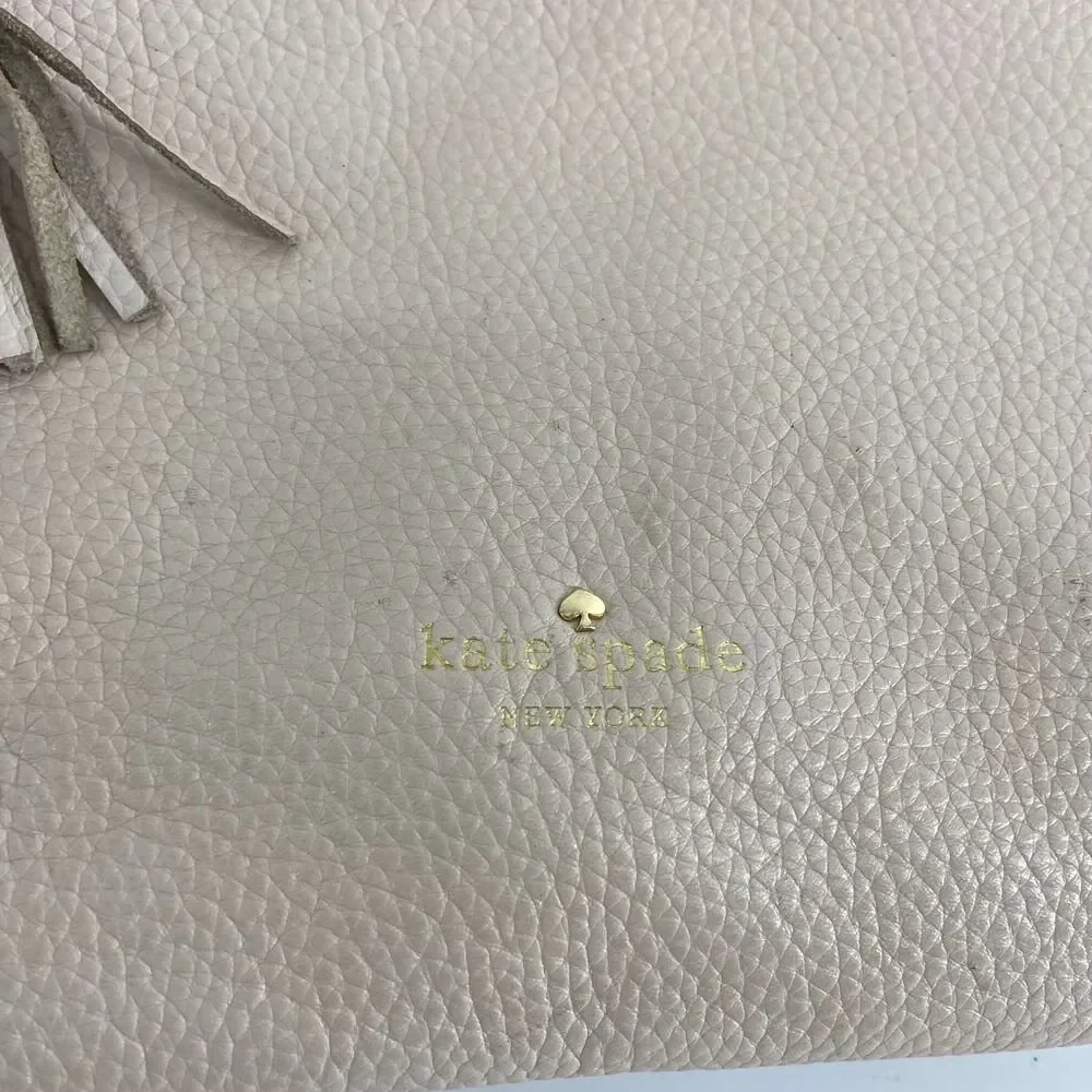 Kate Spade Cream Pebble Leather Boho Shoulder Bag Purse
